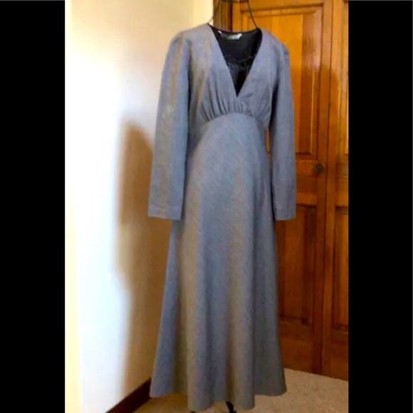 NEW ZARA DEEP V GREY DRESS - Picture 4 of 9